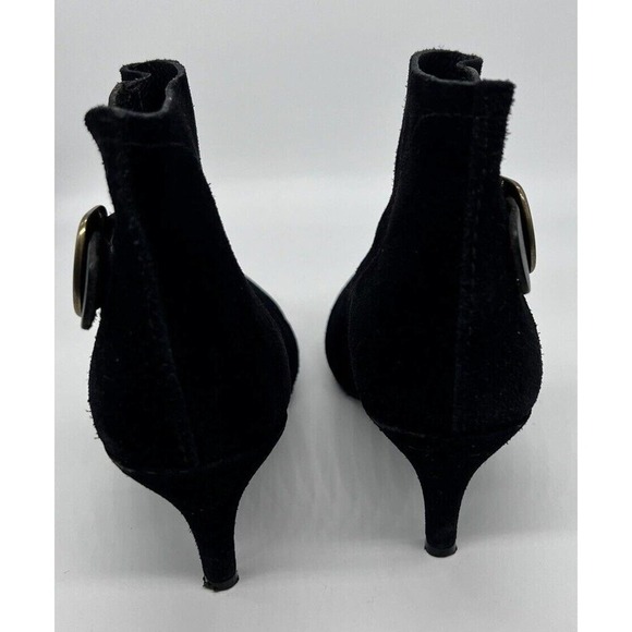 Pedro Garcia Womens EUR 37.5 US 7 TOTIE 22 Black Suede Heel Ankle Boots Buckle - Picture 5 of 8